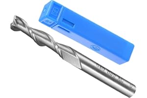 CoCud 2-Flute Spiral End Mill Bits, 6mm Diameter 30mm Length, High Speed Steel Straight Milling Cutter with Storage Case- (Applications: for Plywood Hardwood Plastic),