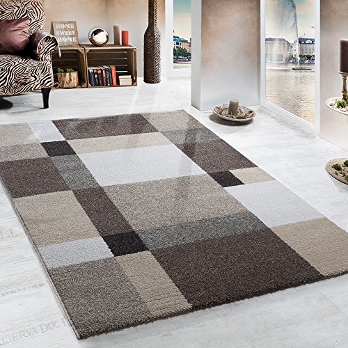 Carpet Thick Woven Beige Brown Cream 120 x 170 cm