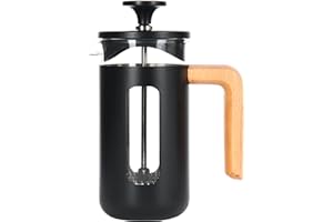 La Cafetière, Cafetière Pisa, Verre et Acier Inoxydable, 350ml (3 Tasses), Noir, Boîte Cadeau
