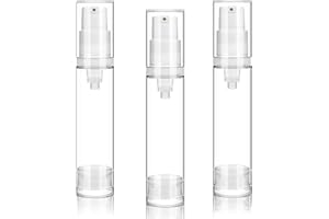 AHQIZFX 3 Stück Pumpflasche Klein Leer,Reise Spenderflasche,Pumpflasche Klein 10ml,Airless Pumpspender Leer,Vakuum Kosmetikbehälter,Reiseflaschen zum Befüllen,Kunststoff Sprühflasche Klein,für Flüssigkeit