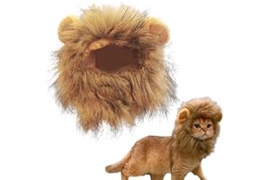 OMANA Cute Lion Mane Cat Wig Hair and Ears Head Band for Small Pets Dogs Cats Pupps Kitten Puppy Costumes for Halloween Christmas Easter Festival Party (L)