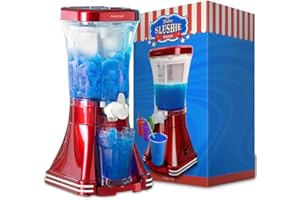 MikaMax Slush-Eis-Maschine im Retro Design - Slushie Maker, 1L Kapazität, 20W - Für Slushies & gefrorene Getränke - Funktioniert nur mit zuckerhaltigen Getränken