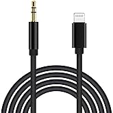 esbeecables Aux Cable for iPhone, Apple MFi Certified Lightning 3.5 mm AUX Cable, iPhone 14 13 12 11 Pro Max XS XR X 8 7