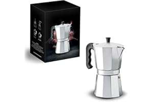 Straame Stovetop Espresso Maker Coffee Pot | Classic Moka Coffee Maker for Rich, Authentic Espresso |Easy to Use | Ideal for Home or Office Brewing (9 Cup)