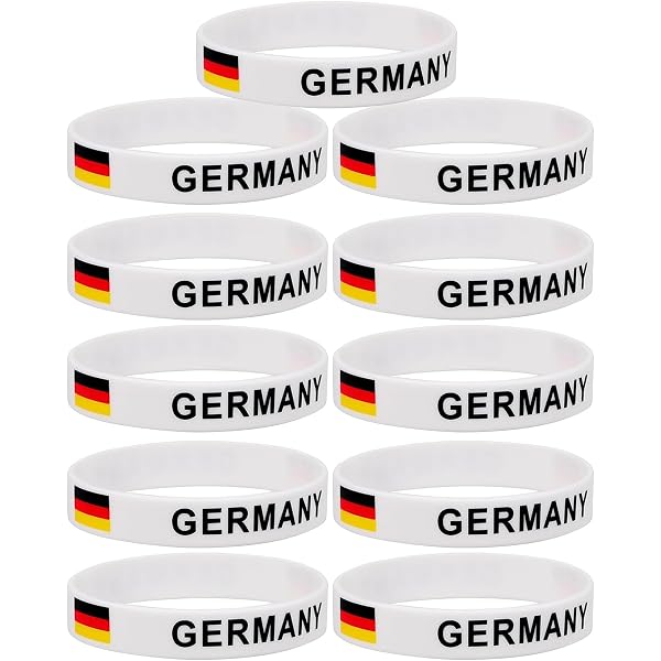 Deutschland Flagge Deutschland Fan Armband Set – 10 Stück Silikonarmbänder In Schwarz-Rot-Gold | Für EM 2024 & Fußballfans Rutschfest Dehnbar