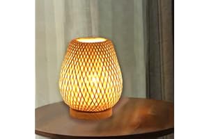 DUNMW Lampe De Table En Bambou Faite À La Main Lampe De Table En Bambou Petit Style Zen Simple Éclairage De Table Lampe De Table Décorative Luminaire Veilleuse Pour Chambre À Coucher, Salon