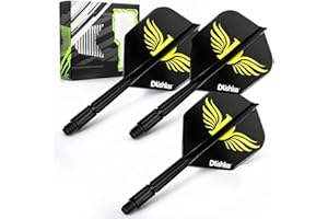 Dlishka 26mm Integriertes Dart Flights und Stems Set,3 Stück Flights und Stems in Einem für Höchste Präzision,90° Fester Winkel / 2BA Gewinde,Langlebiges und Leichtes Dart Zubehör.