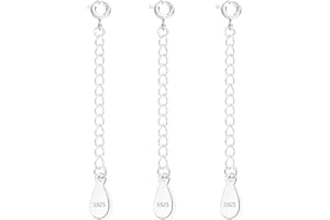 ALEXCRAFT 3 Pezzi Collana Estensione, Prolunga per Bracciali in Argento Sterling 925, Catena Extender per Lavorazione dei Gioielli