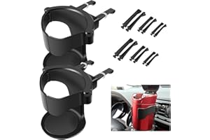 Fhioevt 2 Piezas Posavasos Coche Ajustable Portavasos Coche Soporte Vaso Coche Portavasos para Ventilación Portavasos para Coche con 3 Pares Clips para Termo Taza de Café Bebida Cenicero (Negro)