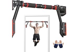 Pull Up Bar Doorway, Wall Mounted Door Frame Chin Up Bar for Home Door | Adjustable Width Upper Body Workout, Level Meter & Locking, No Screw Gym Trainer Non-Slip Fitness Sport Exercise Equipment