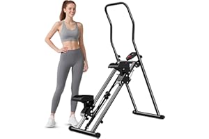 CIGAA Stair Stepper Climber Stairmaster for Home Gym Exercise, Vertical Climber Machine for Full-Body Workout, Compact Folding Stepper Machine with Extended Step Range, Adjustable Handlebar & Pedals