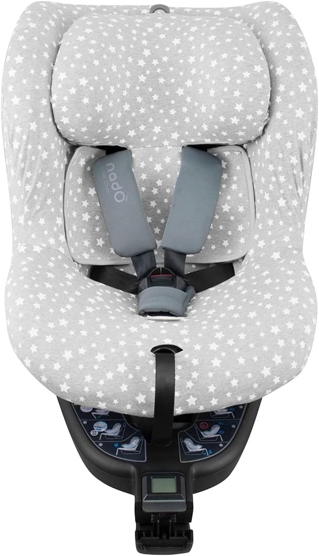 JYOKO KIDS Funda Para Silla De Coche Compatible Con Avionaut Sky Y Be Cool Nado O3 | Algodón Orgánico Transpirable | Confort Suave Para Viajar (White Star)