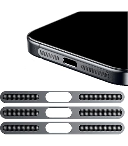 Porta Auricolari 5 Retine Antipolvere Per IPhone 16 Pro/Pro Max - Protezione Altoparlante E Porta Ricarica - Blu Auricolari Per Telefono
