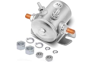 Gebildet Relé Solenoide Servicio Continuo 12V 4Terminales Niquelado Resistente para Carritos Golf, Marino Rush Max 200A, Reemplaza # 70-111224, 3635820, 1114208, 1114218, 1114223, 1114534, 1114547