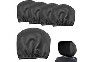 Nizirioo 5 Stück Universal Kopfstützenbezug Auto Staubdicht Waschbar Kopfstützenschutz Abdeckung, Ohne Gummiband Kopfstützen Bezug für LKW Bus Reisebus Auto (Schwarz)