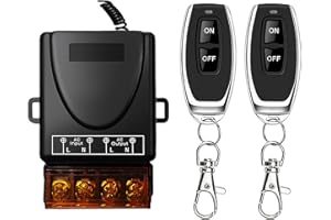 LEIBOCHAO Interruptor de Control Remoto Inalámbrico de Alta Potencia de 433Mhz, AC 220V 30A, Teleruptor para Luz, Bomba de Agua, Electrodomésticos, Riego Agrícola, Distancia de Control Dentro de 20 M