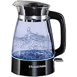 Russell Hobbs 26080 Hourglass Cordless Electric Glass Kettle - Artisan Inspired Design, 1.7 Litre, 3000 Watt