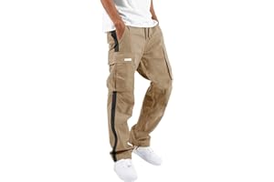 EODJXIO Pantaloni da Lavoro Elasticizzati Uomo Cotone Pantaloni da Jogging Pantaloni Cargo Estivi Pantaloni Cargo con Elastico alla Caviglia Pantaloni Tuta Leggero Sportivi con Coulisse