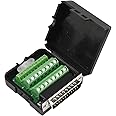 Futheda D-SUB DB25 Male Breakout Board Adapter Connector 25-pin Solderless Serial Port Adapter to Terminal Connector Signal Module Long Bolts and Nuts with Case