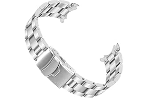 Juntan 20mm 22mm Watch Strap Stainless Steel Curved Ends Watch Band Tapered Metal Watch Replacement Bracelet for Men Women with Deployment Buckle Black Silver