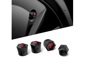 Spigen Förpackning med 4 magnetiska däckventilkåpor för Tesla Model 3/Y/X/S med TPU, repfria, luftventilstamkåpor designade f