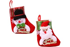 GHEART Medias de Navidad, Calcetines de Navidad, Calcetines Navidad Chimenea Personalizados, Adorno de Navidad Bolsa de Dulces, Calcetín de Decoración Navideña para Llenar y Colgar, 2 Piezas