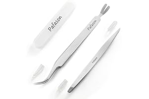 PAFASON Premium Zecche Rimozione Pinzetta Set, Dual Teste, Multi-funzionale Acciaio Inossidabile Giralo Rimuovi per Cani, Gatti, Umani, Conservazione Astuccio