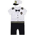 COSLAND Baby Boys' 2pc Sailor Costume, Cotton, Infant Short Sleeve Romper, 0-18 Months