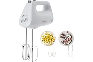 Kenwood Hand Mixer,Electric Whisk, 5 Speeds, Stainless Steel Kneaders and Beaters for Durability and Strength, 450 W, HMP30.A0WH, White