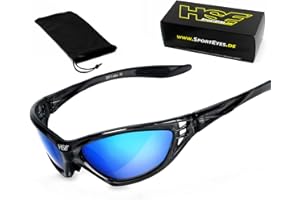 HSE® SportEyes® | UV400 Schutzfilter, HLT® Kunststoff-Sicherheitsglas nach DIN EN 166 | Sportbrille, Radbrille, Sonnenbrille |