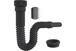 Hibbent Flexibel avloppsslang med förstärkt ståltråd och adapter, lämplig för 40,4 mm (G1 1/4 tum) & G1 1/2 tum (46,3 mm) x 3