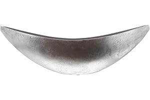‎FRANK FLECHTWAREN FRANK FLECHTWAREN Silberschale, Pflanzschale Silber, Deko Schale, Deko Objekt, Silber 60 x 16 x 19 cm