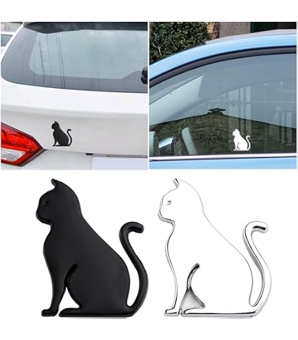 Adesivo Gatto Che Sbircia Subdolo - Adesivo In Vinile Nero Per Auto, Laptop, Finestre - Impermeabile E Rimovibile 14x3,9cm