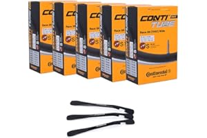 MSZWEIRAD Continental - Set di 5 tubi flessibili per bicicletta Race Wide 28 pollici, 25/32-622/630 SV 42 mm, con 3 leve per pneumatici a due ruote
