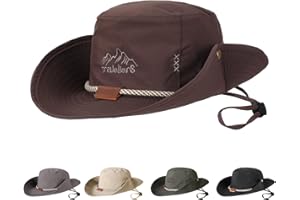 TAGVO Protección UV Sombrero de Pescador Sombrero para Pesca Hombre, Sombrero para el Sol Plegable ala Ancha Bucket Hat Sombrero de Safari Cuerda Trenzada Gorras de Senderismo Gorra de Sol de Jungla