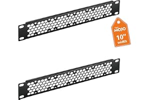 Tecmojo 10 tum 1U Ventilerad Blindplatta för Rackmontering, Stål-Blindplatta för 10" Serverskåp, Nätverksskåp, Datacenter, Hemlab, 2 Stycken
