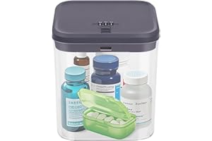 Gemaxvoled Medicine Lock Box with Code - Small Lockable Storage Box for Pills, Fridge Food & Phone | BPA-Free, Childproof | 5.5x5.5x6.3in | Home, Office & Travel Safe