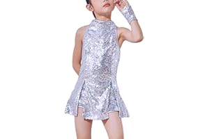 LOLANTA Costume de Danse de Paillettes de Filles Vêtements de Danse Hip hop Tenue de Danse Scintillante