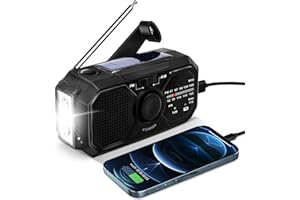 Corpower Solar Radio Tragbare Kurbelradio Dynamo Radio AM/FM Radio mit Handyladefunktion, SOS Alarm, 2500mAh Wiederaufladbare Batterie, LED-Taschenlampe für Outdoor, Reisen, Notfall