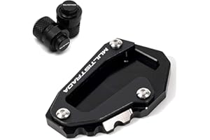 TEAUSA Moto Cavalletto Cavalletto Laterale Estensione Pad Tappi Valvola Fit for DUCATI Multistrada 950 1100 1260 1200 S GT 1200 S V4 Accessori (Size : Black Combo)