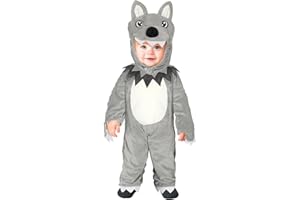 FIESTAS GUIRCA | Disfraz de Lobito Bebé - Capucha y Mono - Disfraces de Animales para Halloween, Carnaval y Fiestas de Disfraces - Ideal para Bebés y Niños Pequeños