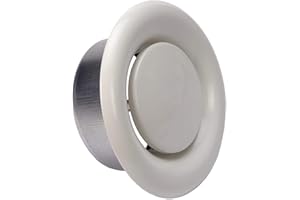 DEMLOU Diffusore da Soffitto Rotondo Bianco Ø8 cm – Valvola a Disco Regolabile in Metallo, Aeratore Regolabile, Valvola di Aspirazione dell'Aria.