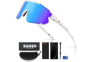 ‎SUOSO suoso Fahrradbrille-Herren-Damen-Sportbrille-Schnelle Brille-Rave Brille-Polarisierte-Sonnenbrille-Rennrad Brille-UV400 Schutz-Sunglasses-Men-Women-Ski Brille-Mtb Brille-für Fahrrad-Skifahren