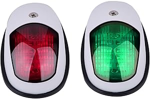 OurLeeme Boat Navigation Lights, 2 Pack 12V Green and Red Marine Boat Yacht LED Light Sailing Signal Lamp Port Side Bow Light for Boat Yacht Skeeter