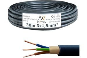 N-VOY NYY-J 3x1,5 mm² 30m Erdkabel Starkstromkabel in Beton Erdreich nach DIN VDE 0276 M48