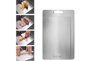 QZLSAYSL Tagliere Da Cucina Tagliere In Acciaio Inox, Bifacciale, Non Solo Per La Cucina, Ma Anche per Il Campeggio All'aperto, Le Feste, Ecc (29 * 20)
