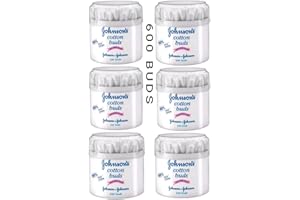 JOHNSON`S COTTON BUDS 600 PCS (100 PCS X 6) JOHNSONS Baby Cotton Buds Ear SWABS Paper Sticks Q Tips