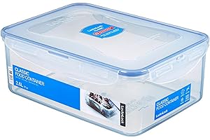LocknLock CLASSIC Frischhaltedose | 2,6 L | 24,8 x 18 x 9,3 cm | 100 % luft- und wasserdichte Vorratsdose | Spülmaschinen-, und Mikrowellengeeignet | BPA-Frei | 4-fach Sicherheits-Verschluss