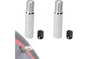 IBRIQO® 2 Adaptadores de Válvula Aire Antirretorno de Inflado para Patinetes Eléctricos | Set 2 Prolongadores/Alargador Universales Antiretroceso Xiaomi, Cecotec, SmartGyro, Bicicletas, Coches,Motos