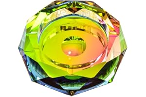 STUSSYDUNK Cestlafit Verre Cristal Cendrier Cigare Cendrier Cigarette Ash Support pour Une Utilisation en intérieur et en extérieur Home Office de Table Coloré Décoratifs, Diamètre 15 cm